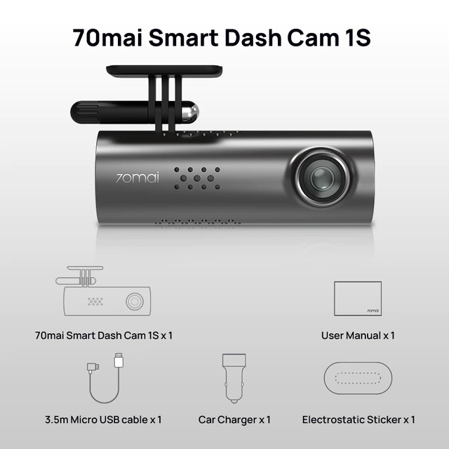 Купить видеорегистратор Xiaomi 70mai Dash Cam 1S - характеристики, отзывы, обзоры, цены 