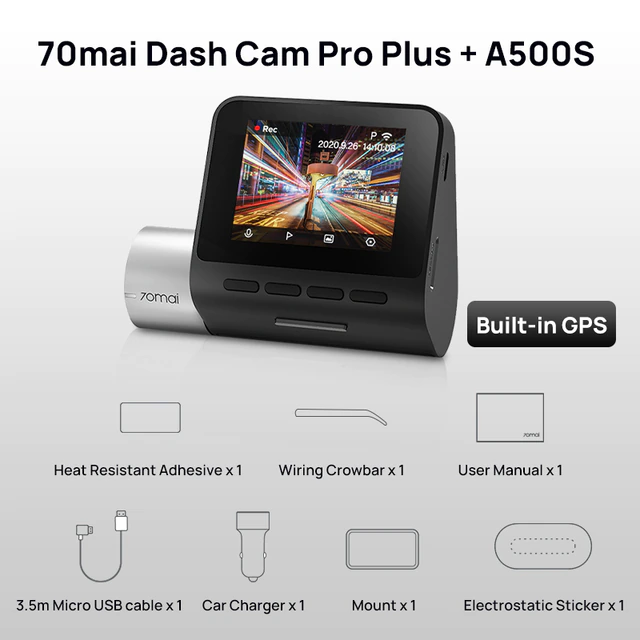 Видеорегистратор 70mai Dash Cam Pro Plus+ (A500S) 