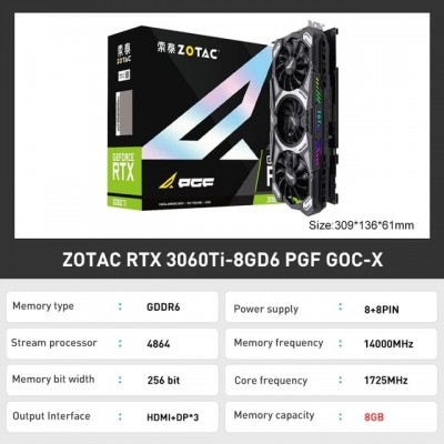 Купить видеокарту ZOTAC Geforce RTX 3060 Ti PGF GOC-X 8GB