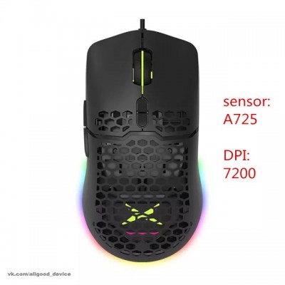 Купить легкая игровая мышь Delux M700A (RGB, 67g, 7200DPI) 