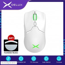 Белая игровая компьютерная мышь Delux M800 Pro с сенсором PAW3370