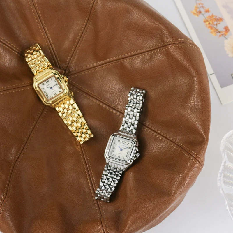 Роскошные модные квадратные женские часы, Брендовые женские кварцевые наручные часы, Классические Серебристые простые женские часы со ст