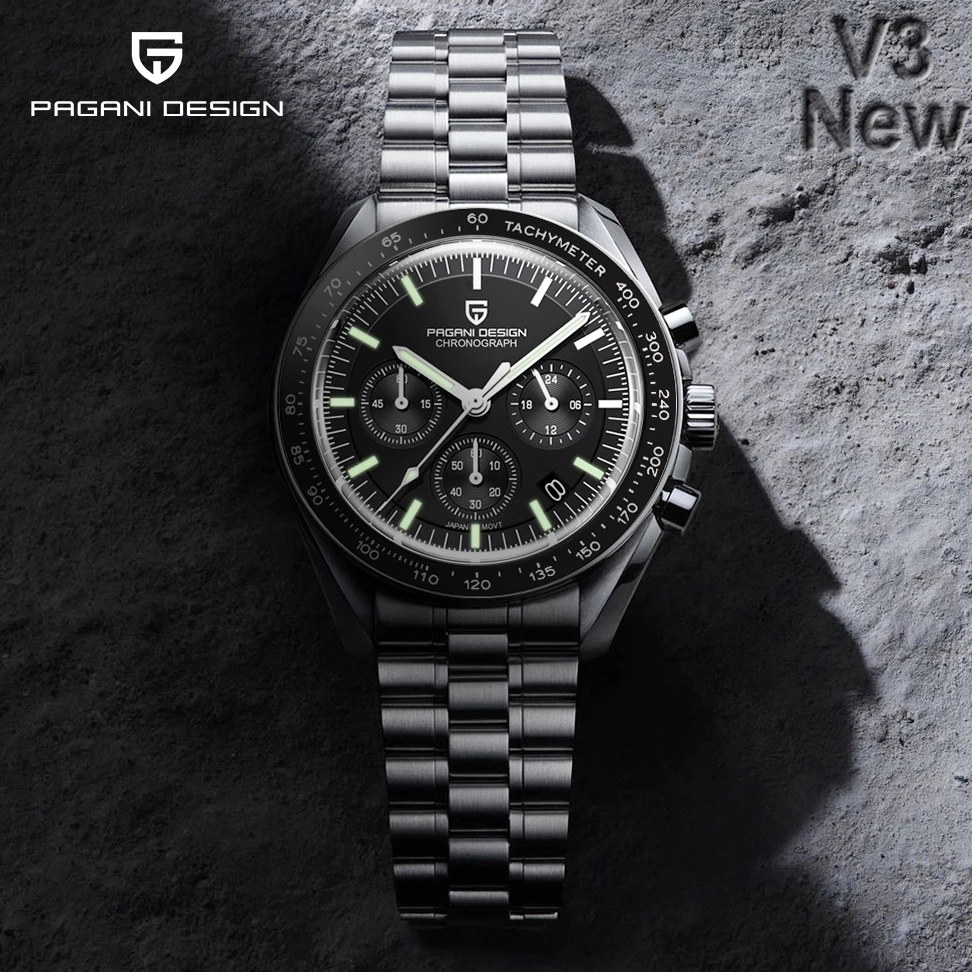 PAGANI Дизайн 2023 новые мужские часы Топ Роскошные Кварцевые часы для мужчин Автоматическая Дата скорость Хронограф сапфировое зеркало наруч