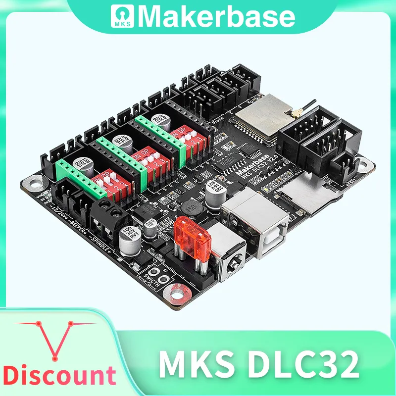 Makerbase MKS DLC32 Grbl контроллер работает для лазера и ЧПУ с ESP32 WIFI и TS35/24 сенсорный экран для лазерной гравировальной машины