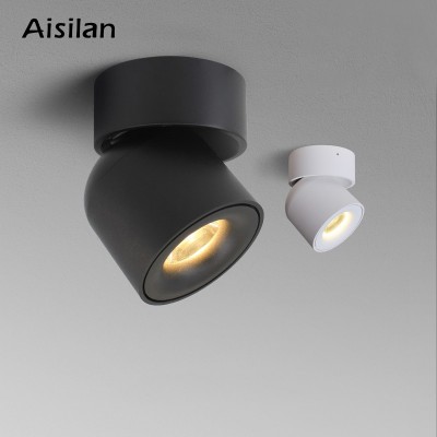 Aisilan светодиодный потолочный светильник поверхностного монтажа 360 градусов круглая кривая Поворотная лампа цилиндр креативный 7 Вт 9 Вт CREE к