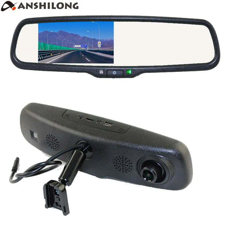 ANSHILONG Автомобильное зеркало заднего вида DVR с 4,3 дюймов монитор + специальный кронштейн oem 720 P цифровой видеомагнитофон g-сенсор