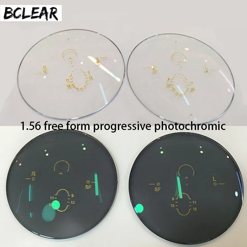 BCLEAR 1,56, хамелеон, Freeform, Мультифокальные фотолинзы для близорукости и дальнозоркости, очки для чтения