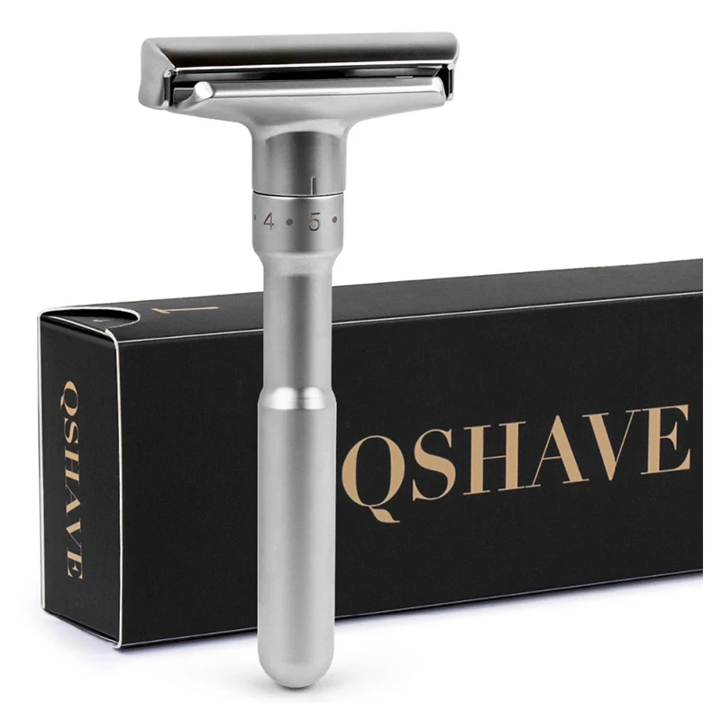 Безопасная бритва QSHAVE для мужчин, регулируемая, двусторонняя, бритье от мягкого до агрессивного, 5 лезвий, для мужского бритья