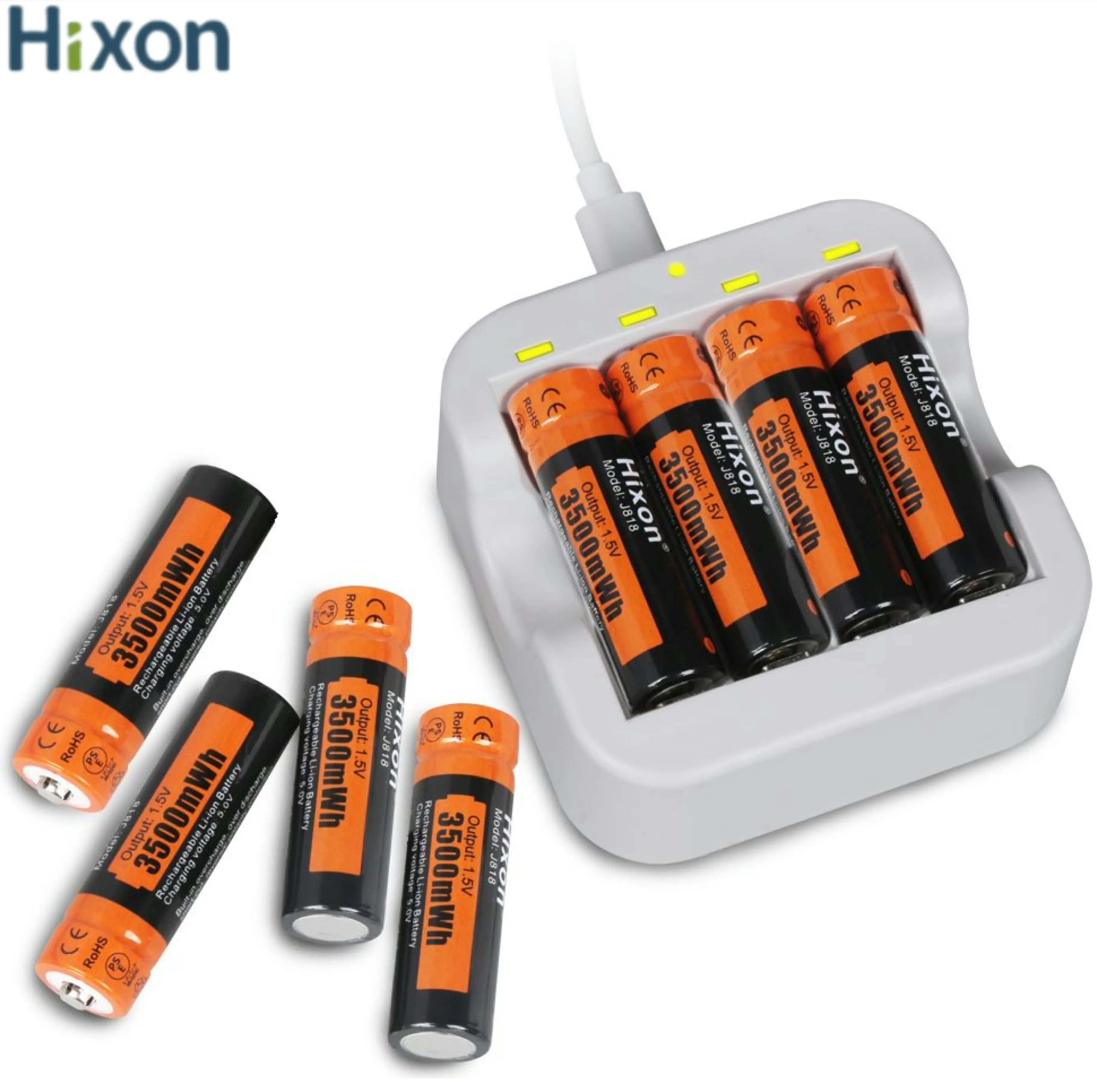 Hixon-4 шт. 3500mWh 1,5 V AA Li-Ion Перезаряжаемые Батарея 4 слота зарядное устройство, для Мышь Батарея Замена