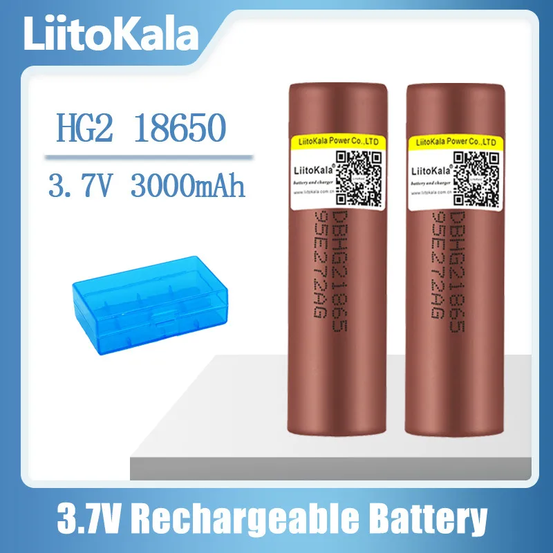 Аккумуляторная батарея Liitokala Lii-HG2 18650, 3000 мАч, высокий ток разряда 30 А