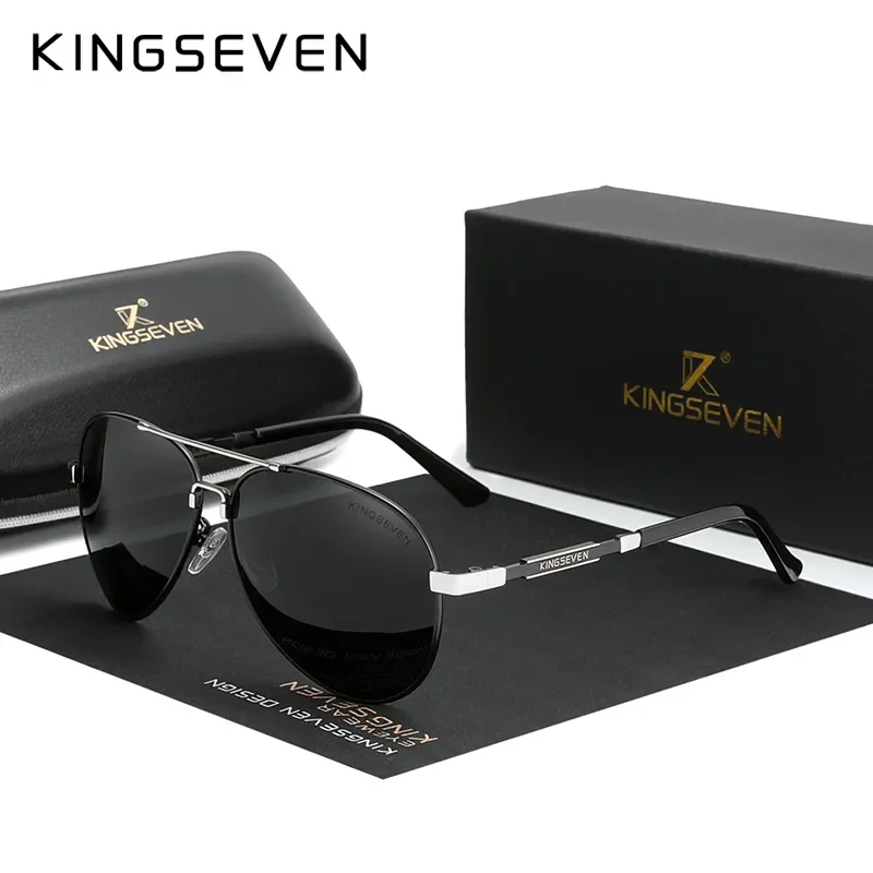 Мужские солнцезащитные очки KINGSEVEN, поляризованные алюминиевые солнцезащитные очки для вождения, рыбалки, UV400