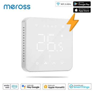 Meross умный Wi-Fi термостат для системы теплого пола, сенсорный экран, работает с Apple HomeKit Siri Alexa Google Home