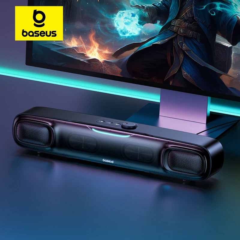 Baseus DS10 настольный мини Саундбар динамик Bluetooth 5,3 трехрежимный аудио 3D Soundscape объемный сабвуфер звуковая коробка для ноутбука ПК
