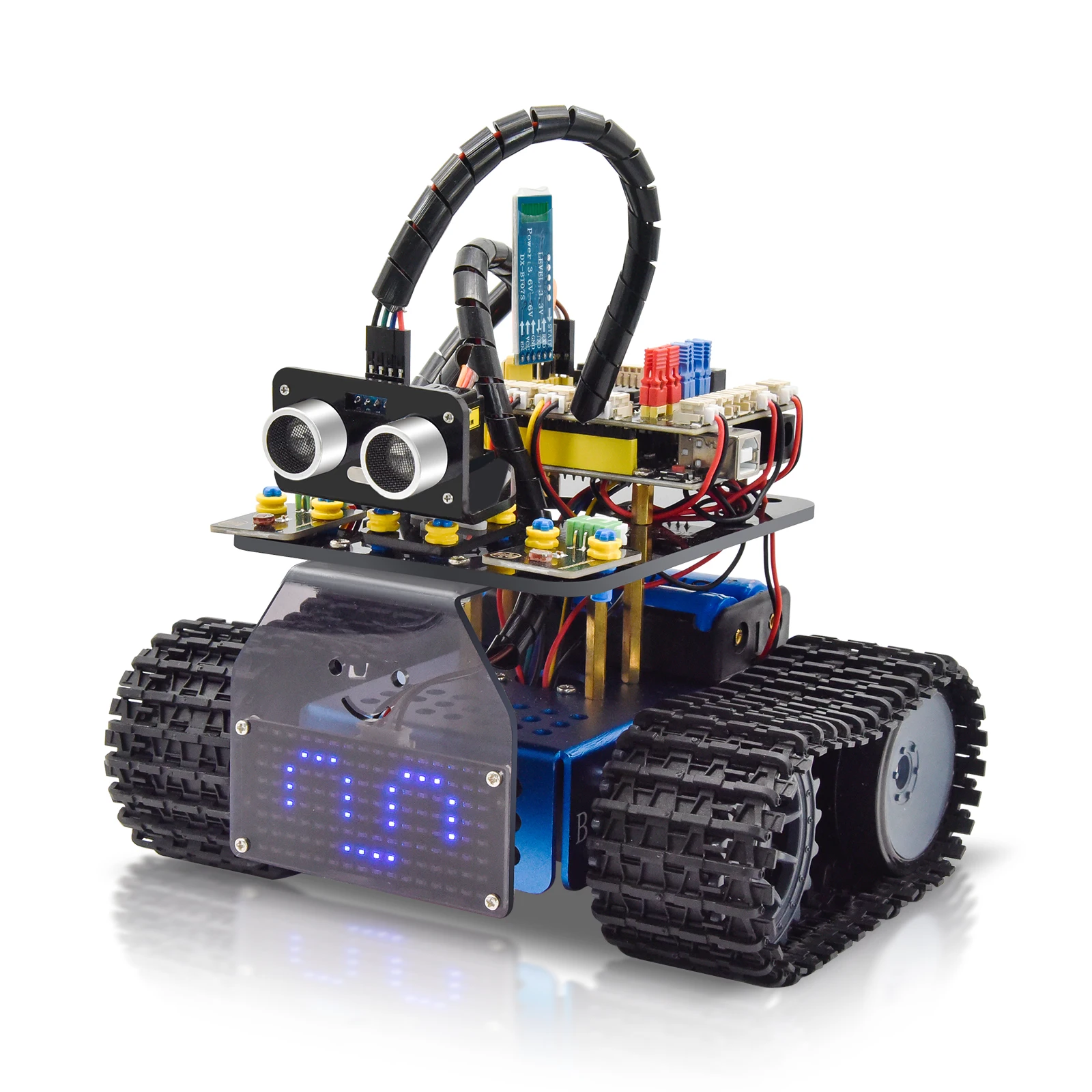 Обновленный умный мини-танк-робот Keyestudio V3.0 для Arduino, набор роботов, автомобиль «сделай сам», программируемые игрушки с стержнем, совместимы с Arduino и Mixly