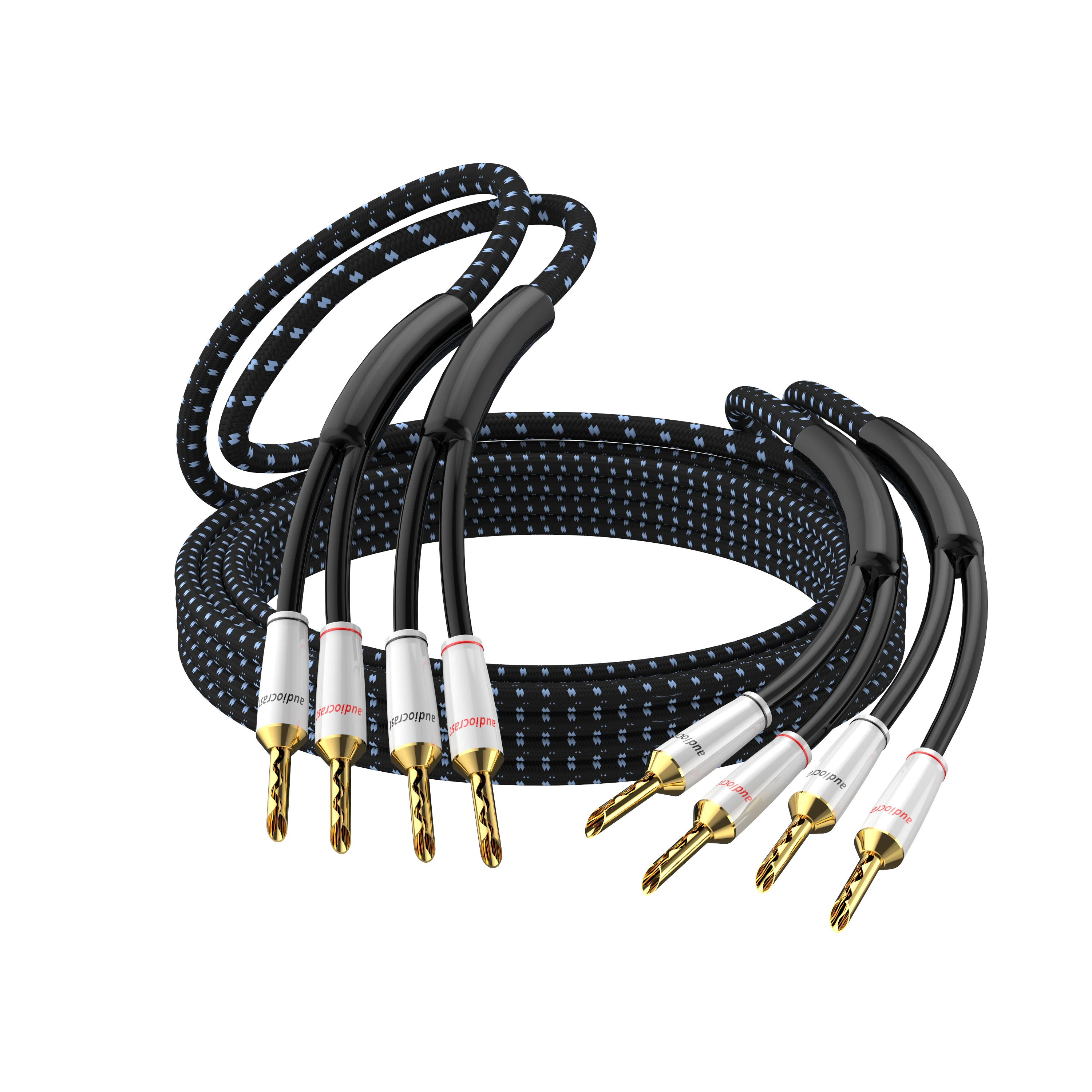 Одна пара, Audiocrast SP14, Hi-Fi посеребренный кабель для динамика, высококлассный провод для динамика, для Hi-Fi систем, Y-образный штекер, Банановый штекер