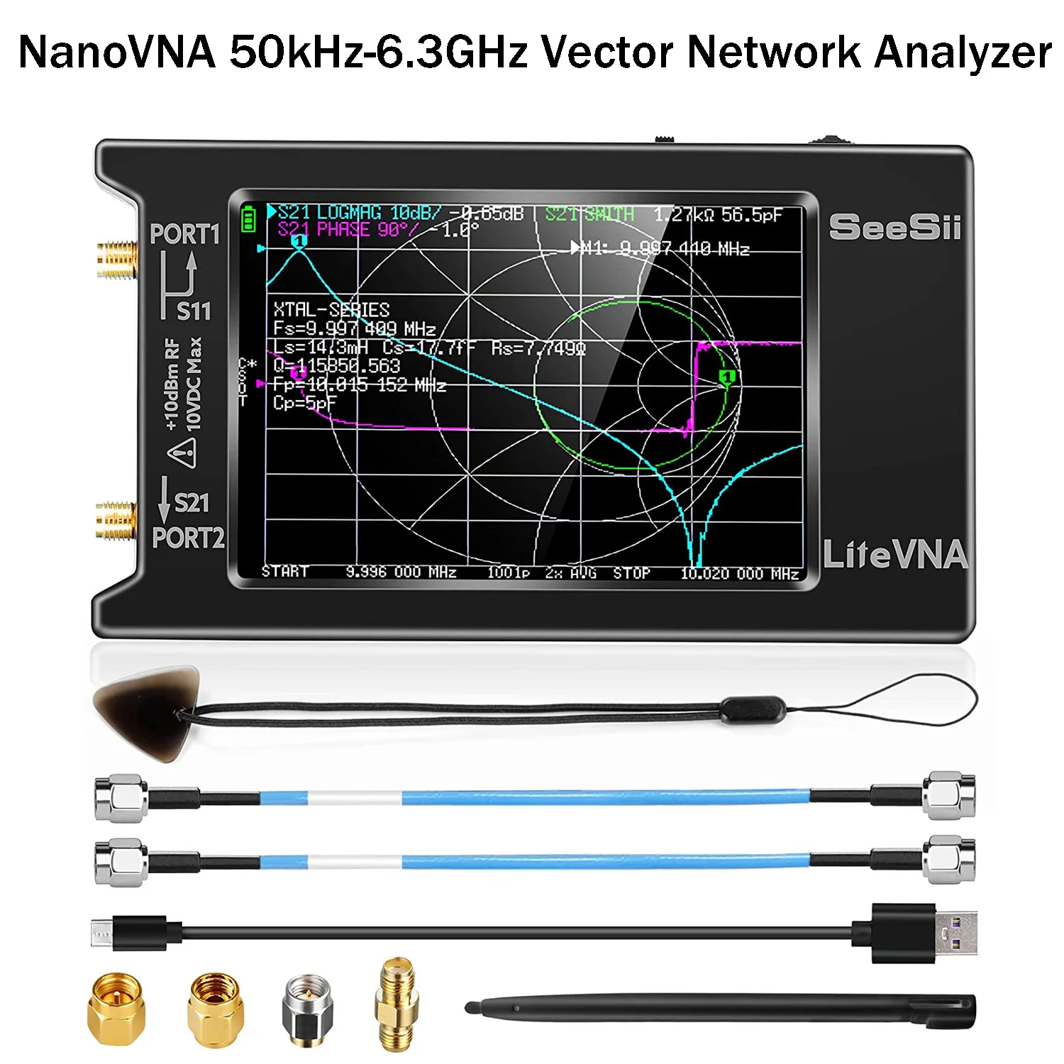 Новейший анализатор спектра NanoVNA LiteVNA 50 кГц-6,3 ГГц, Векторный анализатор сети, антенный анализатор, поддержка хранения данных litevna 64