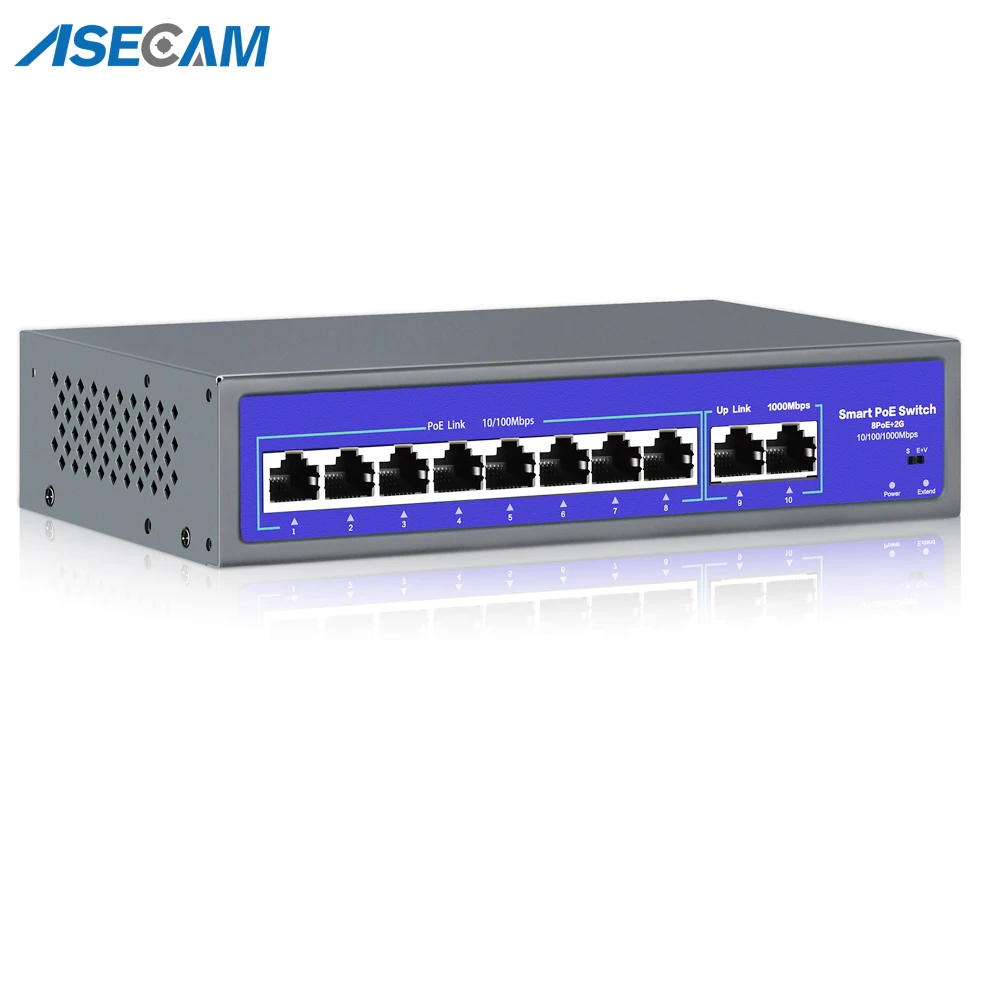 8 портовый сетевой коммутатор POE 52В 10/1000 Мбит /с IEEE 802.3af/at IP камера видеонаблюдения через Ethernet беспроводная точка доступа система видеонаблю
