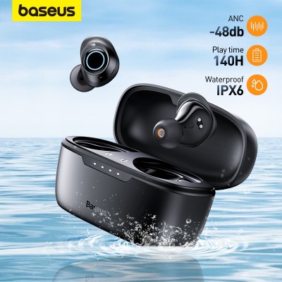 Baseus Bowie MA10 ANC беспроводные наушники 48 дБ с шумоподавлением 140h Playtime Bluetooth 5,3 наушники IPX6 водонепроницаемые спортивные наушники