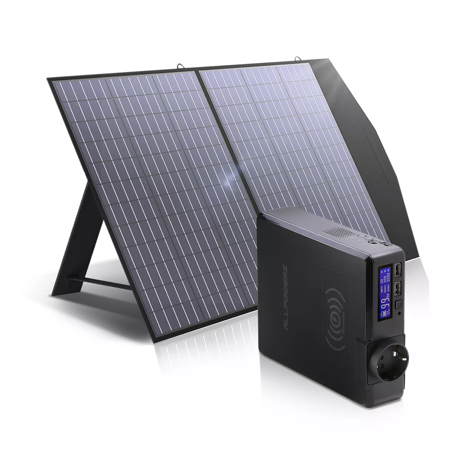 ALLPOWERS Solar Powerbank 41600mAh для домашнего резервного копирования, внешняя аварийная мощность 200 Вт Powerstation Mit Solarpanel 60/100 Вт для планшетного телефона