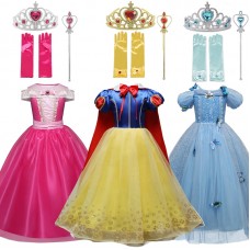 Детский костюм принцессы Белоснежки, для хэллоуивечерние, косплей-наряд для девочек, Спящая красавица, Маскировка для девочек