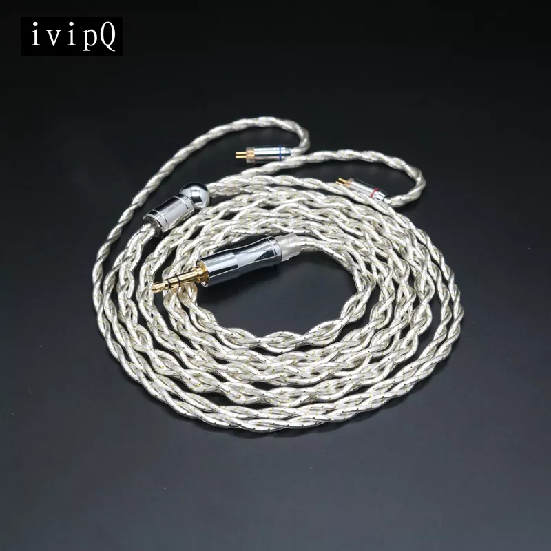Флагманский кабель ivipQ, 4-жильный, серебряный, палладий + 22K, обновленный провод из золотой фольги для наушников с MMMCX 0,78 мм/2 контакта для AKG