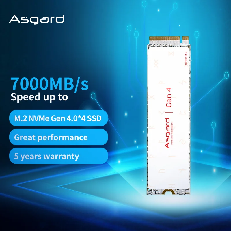 Внутренний жесткий диск Asgard M2 SSD GEN4 M.2 2280 Pcle 4,0 X4 NVMe 1 ТБ