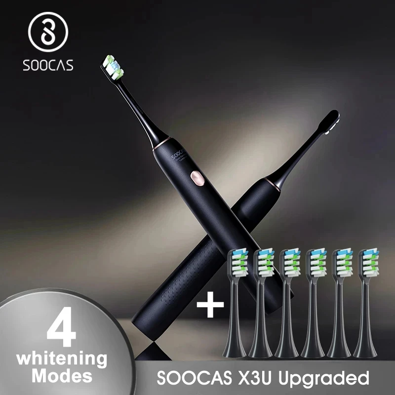 SOOCAS Новая Обновленная X3U звуковая электрическая зубная щетка Soocare ультра звуковая Автоматическая быстрая зарядка для взрослых с 7 зубными 