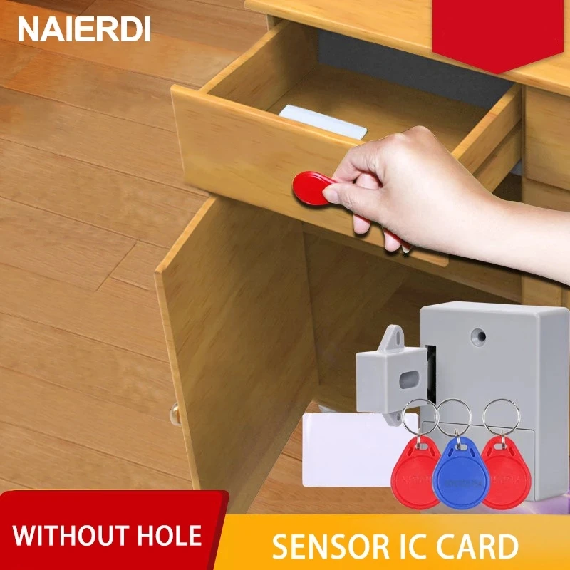 NAIERDI Невидимый Сенсор замок EMID карт IC цифровой ящик Кабинета Интеллектуальный электронные замки для шкаф мебельная фурнитура