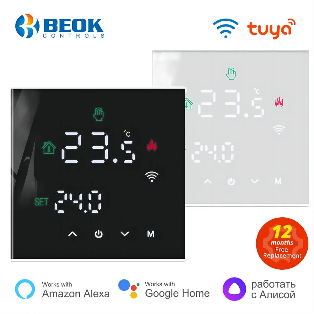 Beok Tuya Умный домашний терморегулятор WIFI теплый напольный термостат для электрического отопления регулятор температуры газовый котел Яндекса