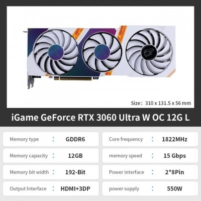 Купить видеокарту iGame GeForce RTX 3060 12GB Ultra W OC 