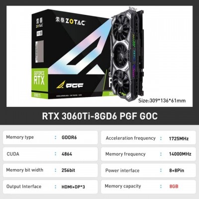 Купить видеокарту ZOTAC GeForce RTX 3060 Ti 8 ГБ PGF GOC-X